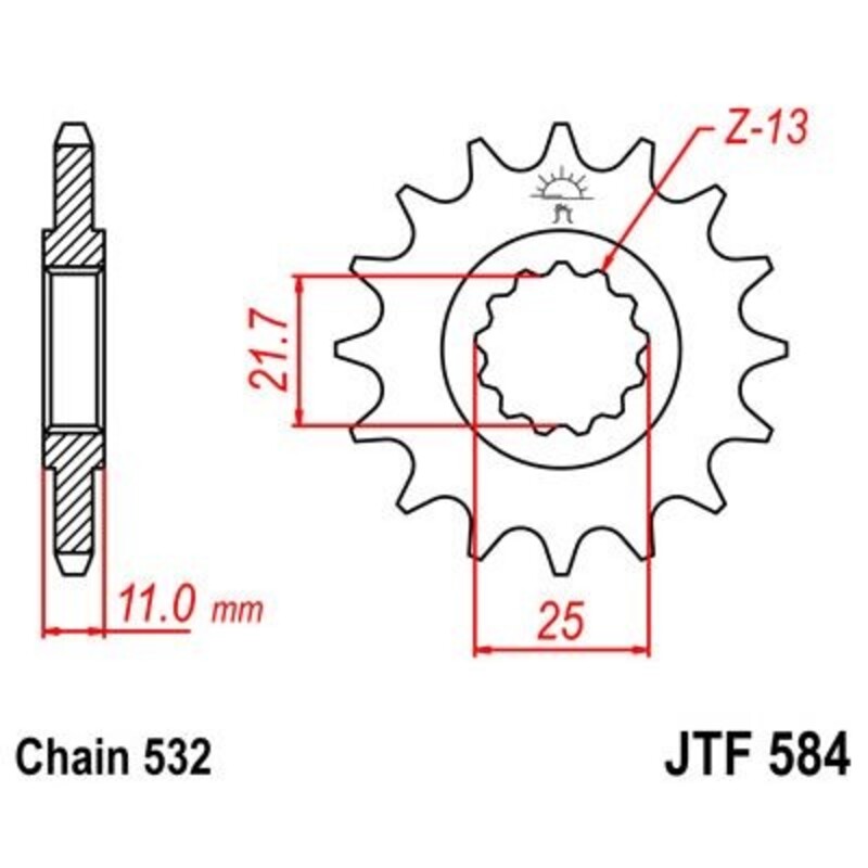Piñón JT SPROCKETS acero estándar 584 - Paso 532