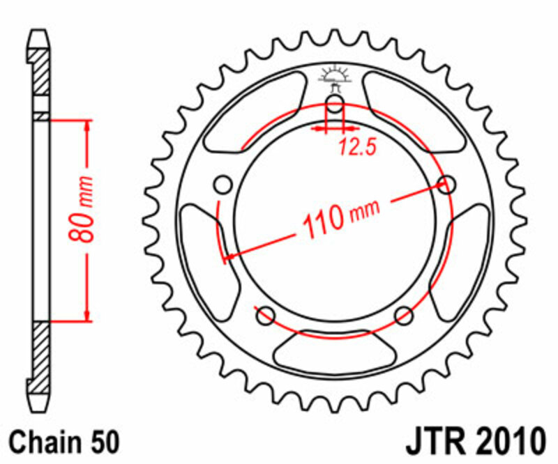 Corona JT SPROCKETS acero estándar 2010 - Paso 530
