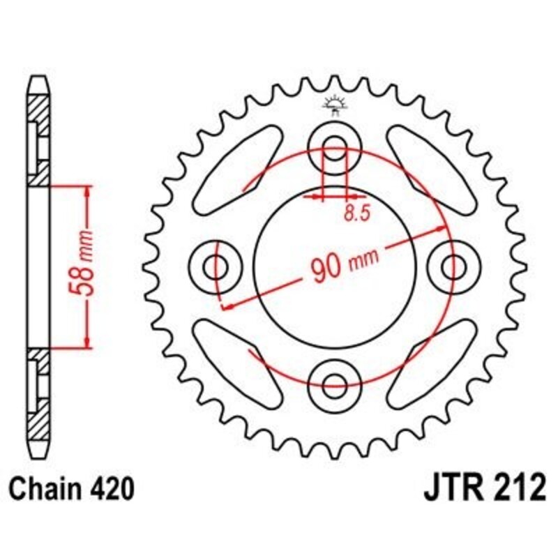 Corona JT 212 de acero con 37 dientes