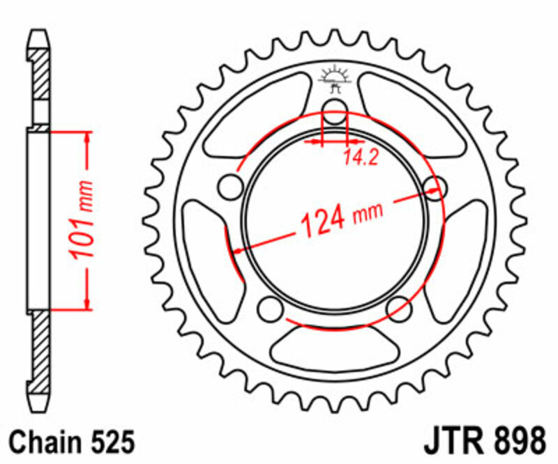 Corona JT 898 de acero con 41 dientes