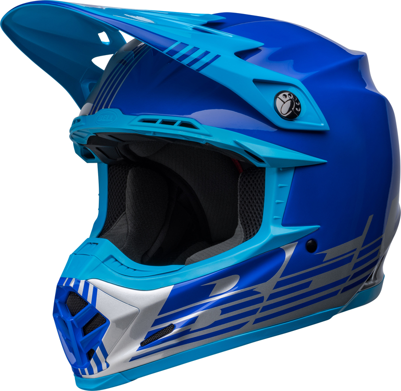 Casco BELL MOTO-9 MIPS LOUVER Gris/Azul, 60-61 / Talla XL