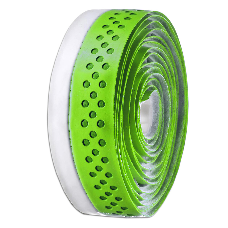 Cinta para manillar de carretera VELO Cuero sintético (PU) perforada verde/blanco