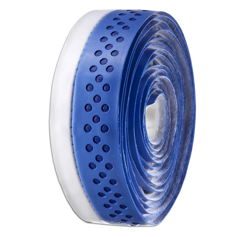 Cinta para manillar de carretera VELO Cuero sintético (PU) perforada azul/blanca