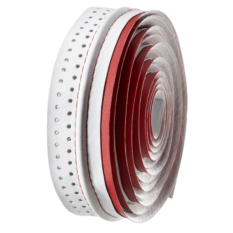 Cinta para manillar de carretera VELO microfibra perforada roja/blanca