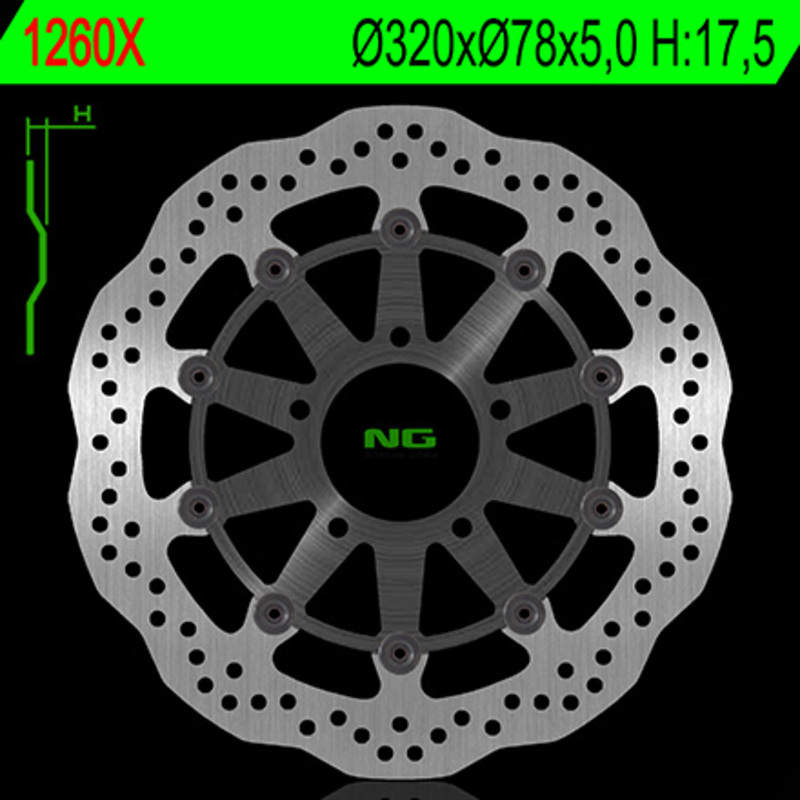 Disco de freno NG BRAKES ondulado flotante