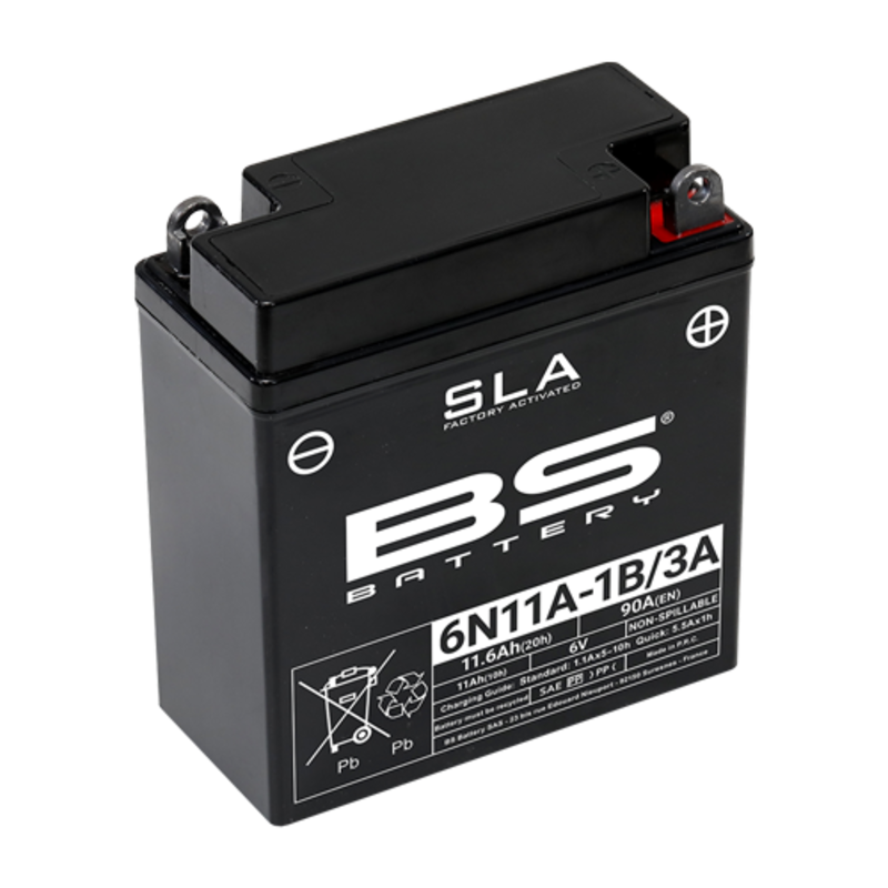 Batería BS BATTERY SLA sin mantenimiento activada de fábrica - 6N11A-1B/3A