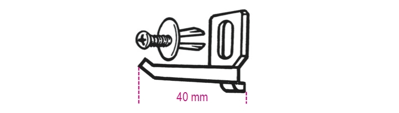BETA Kit de gancho + tornillo para muebles de taller