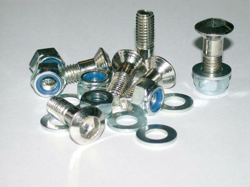 Pack de 6 Tornillos de corona BIHR (con tuercas y arandelas) plata - Cabeza Torx M8x1.00x30mm